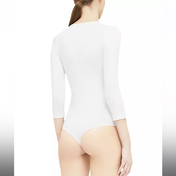 Wolford Tokio String Bodysuit White Small Scoop Neck Modal Elastane Modal - Picture 2 of 10